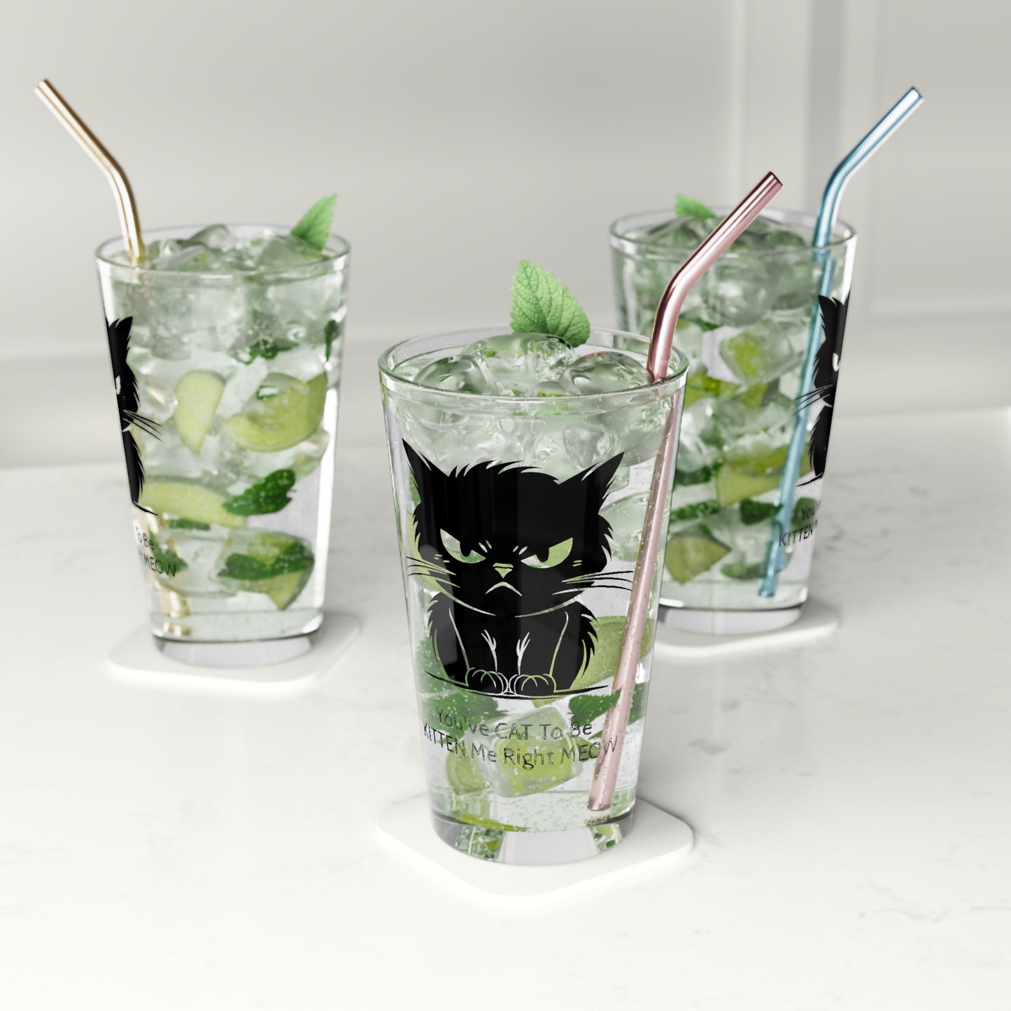Kitten Me Drinking Glass