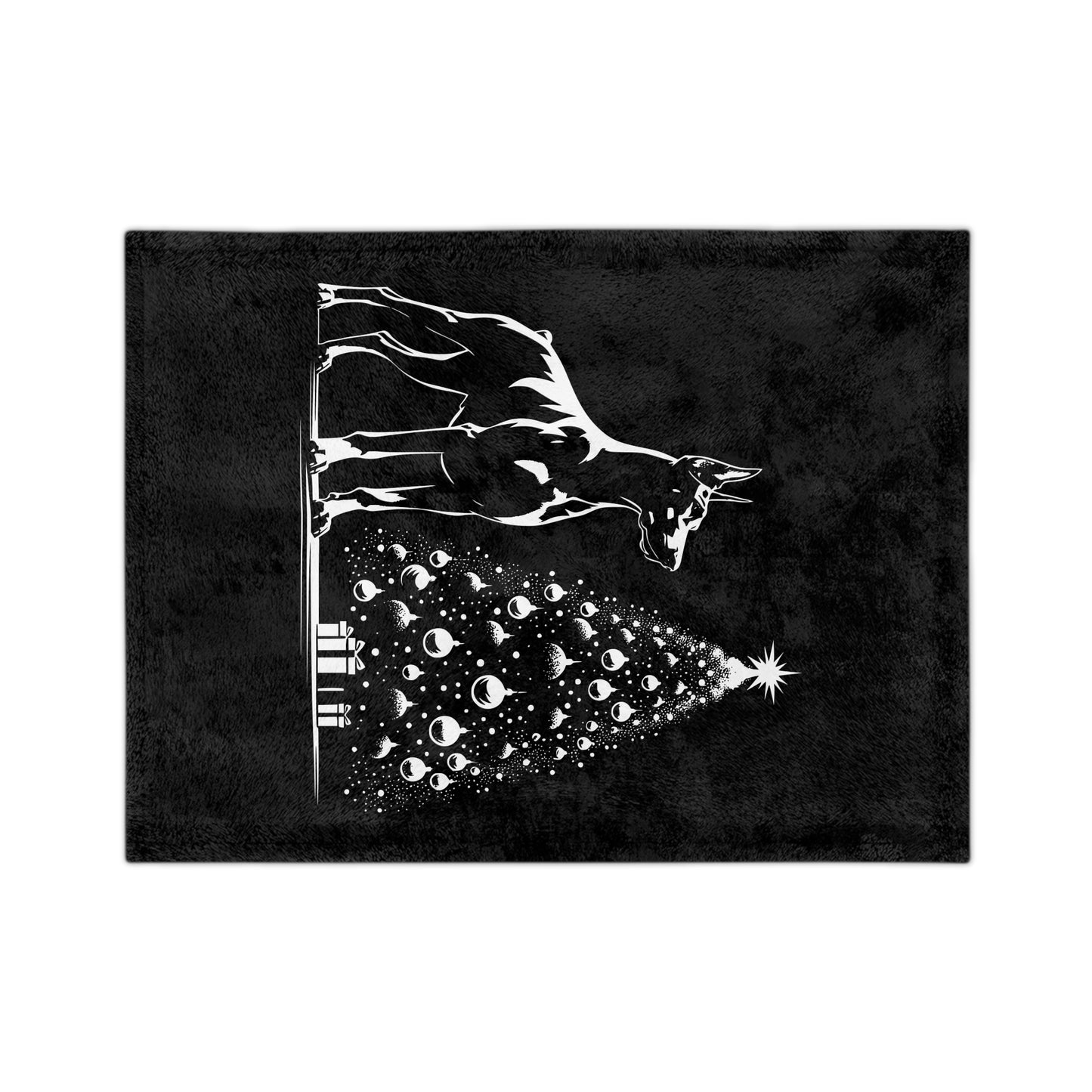 Doberman Christmas Tree Velveteen Microfiber Blanket