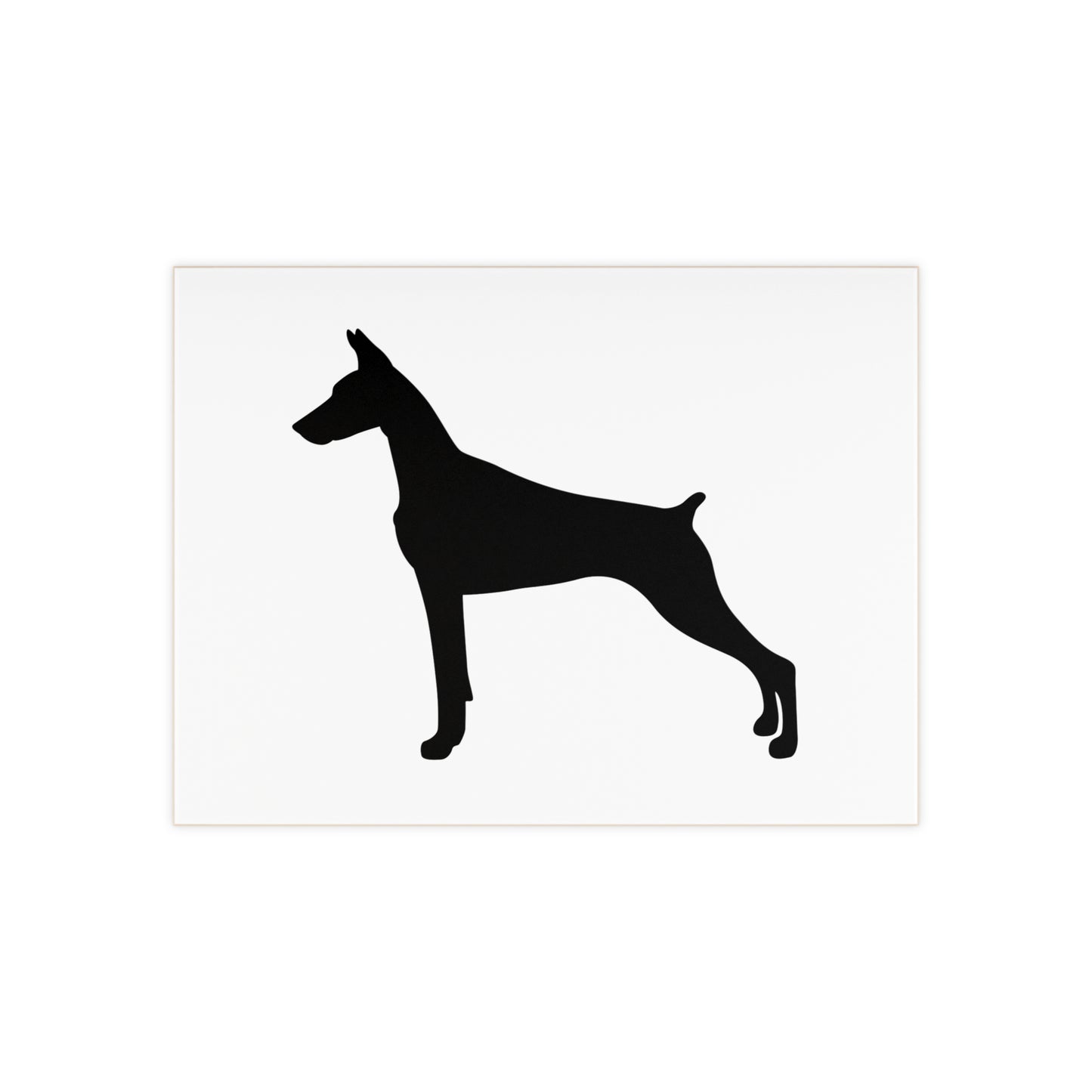 Doberman Silhouette Ceramic Photo Tile