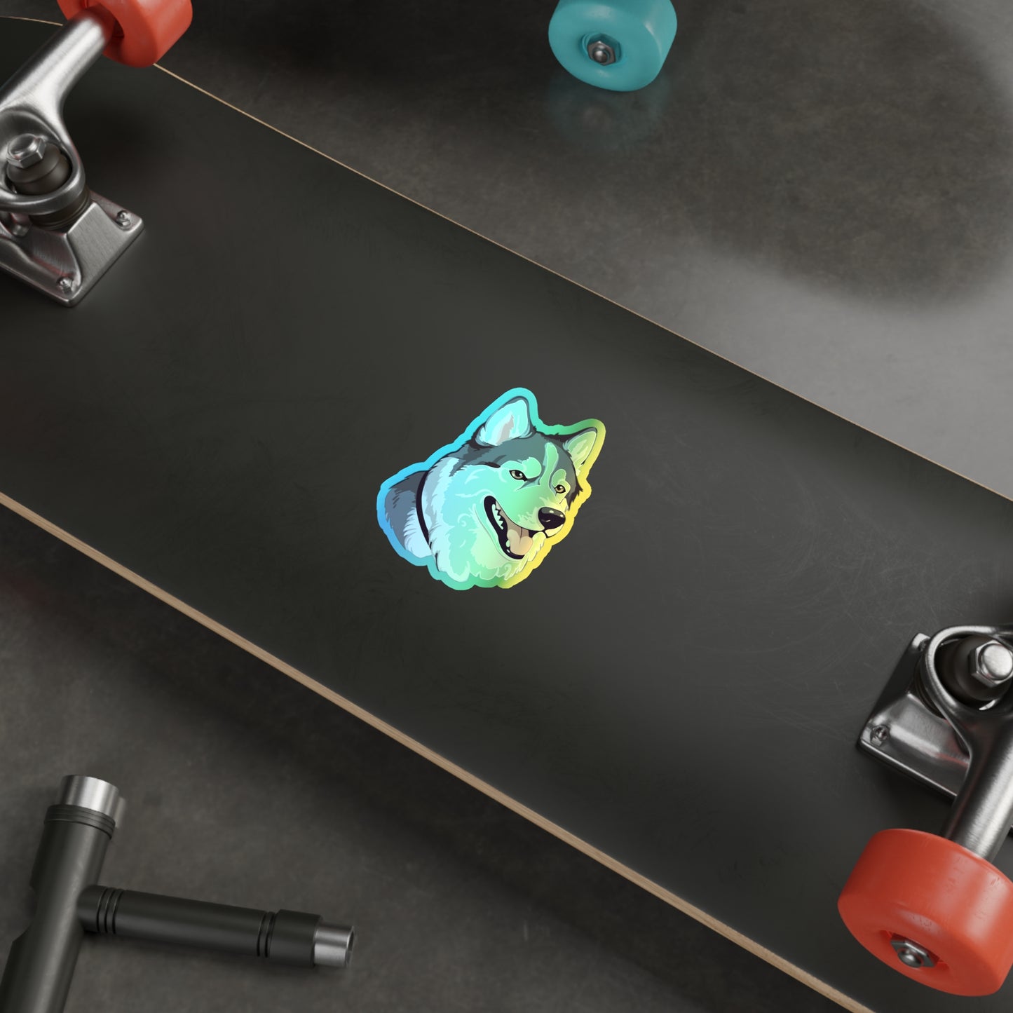 Malamute Head Holographic Sticker