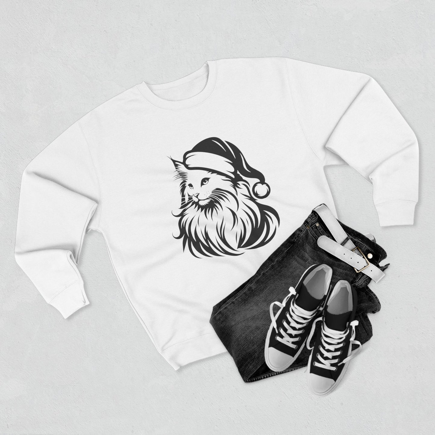 Santa Paws Cat Unisex Crewneck Sweatshirt