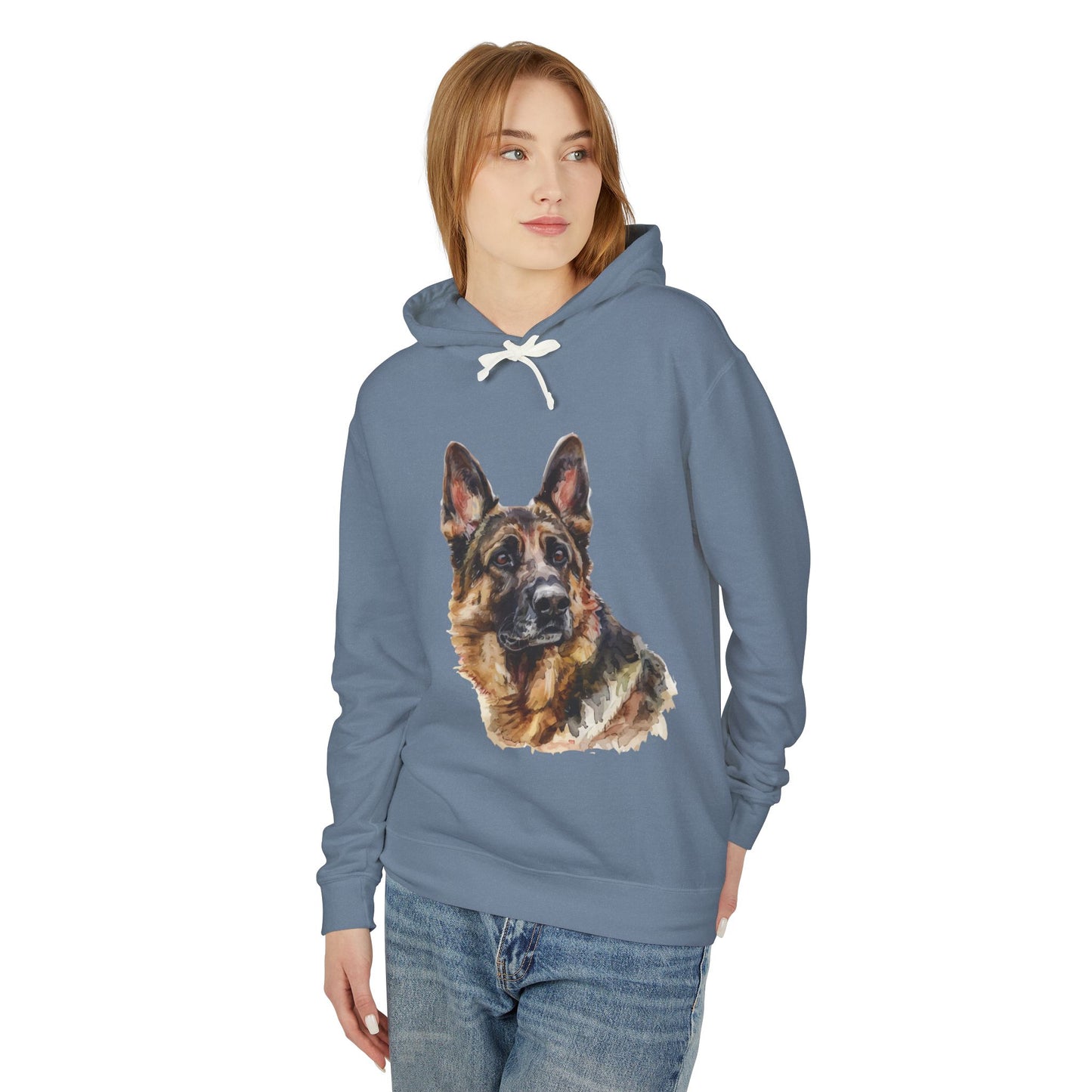 German Shepherd Head Unisex Lightweight Hoodie