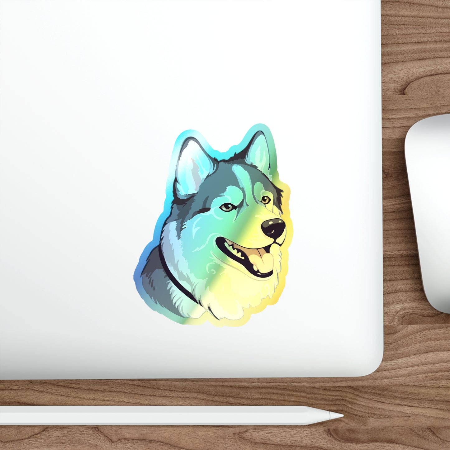 Malamute Head Holographic Sticker