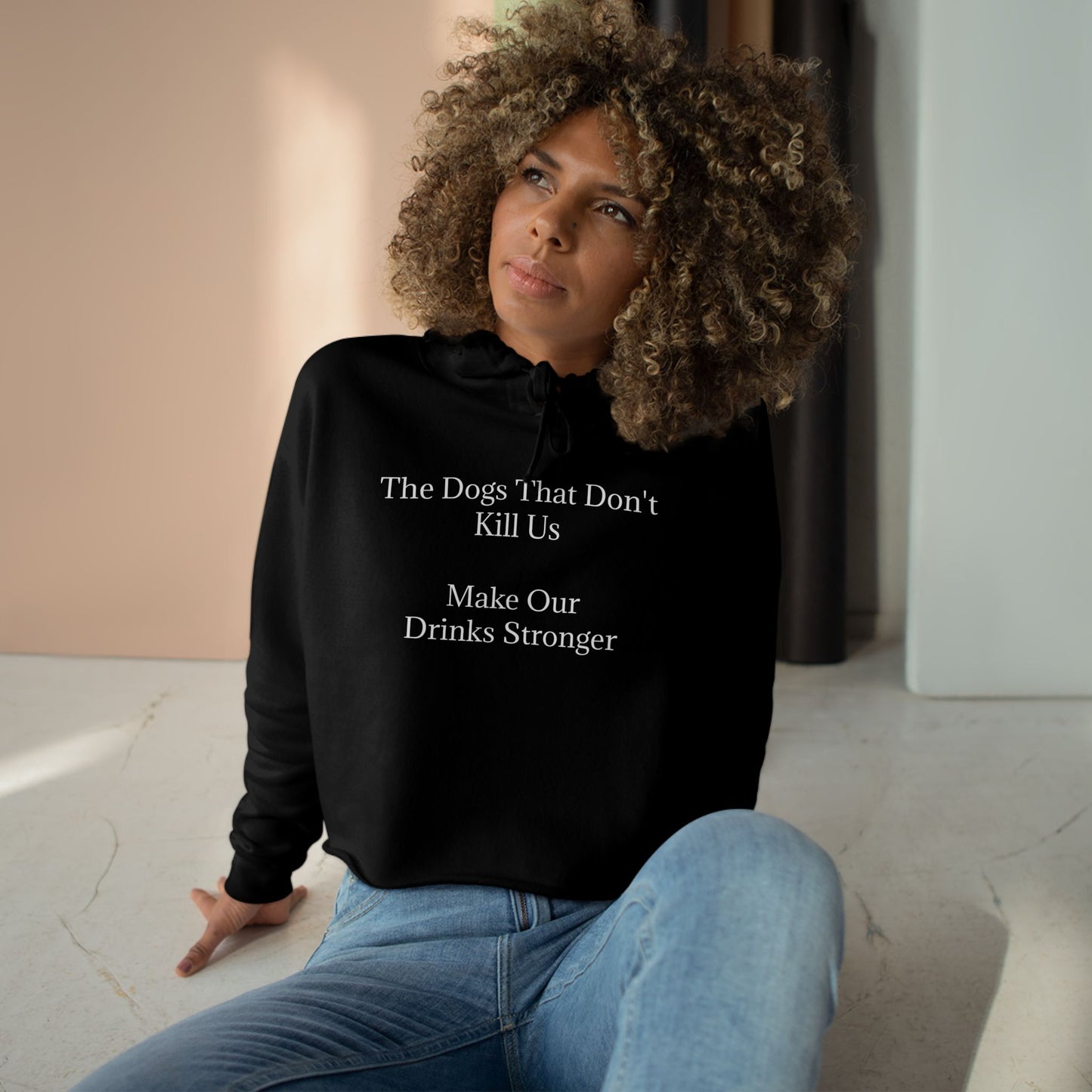 Drinks Stronger Women's Crop Hoodie