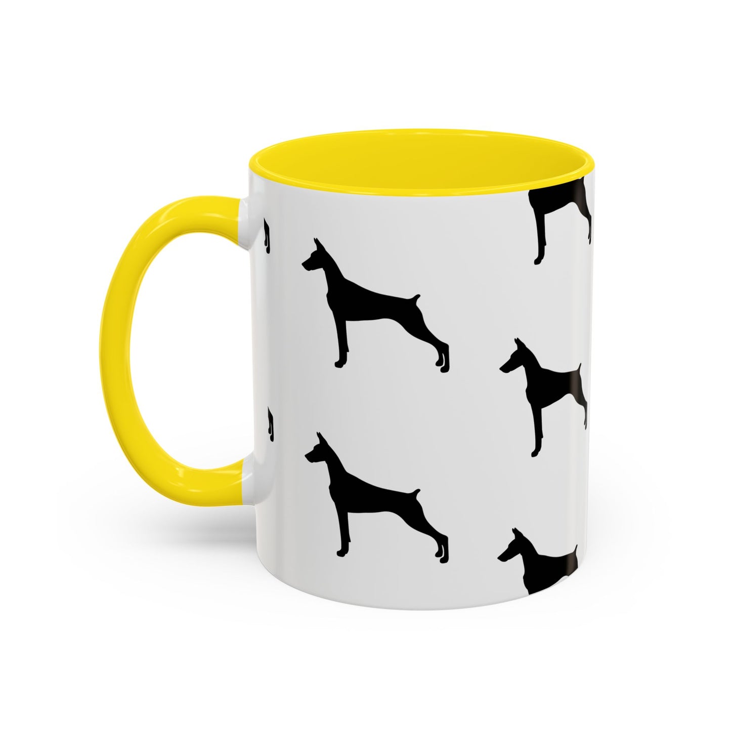 Doberman Silhouette 2-Tone Coffee Mug