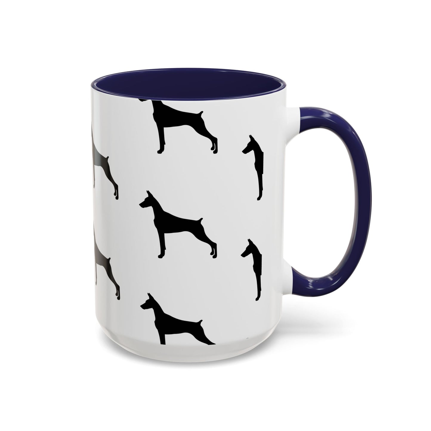 Doberman Silhouette 2-Tone Coffee Mug
