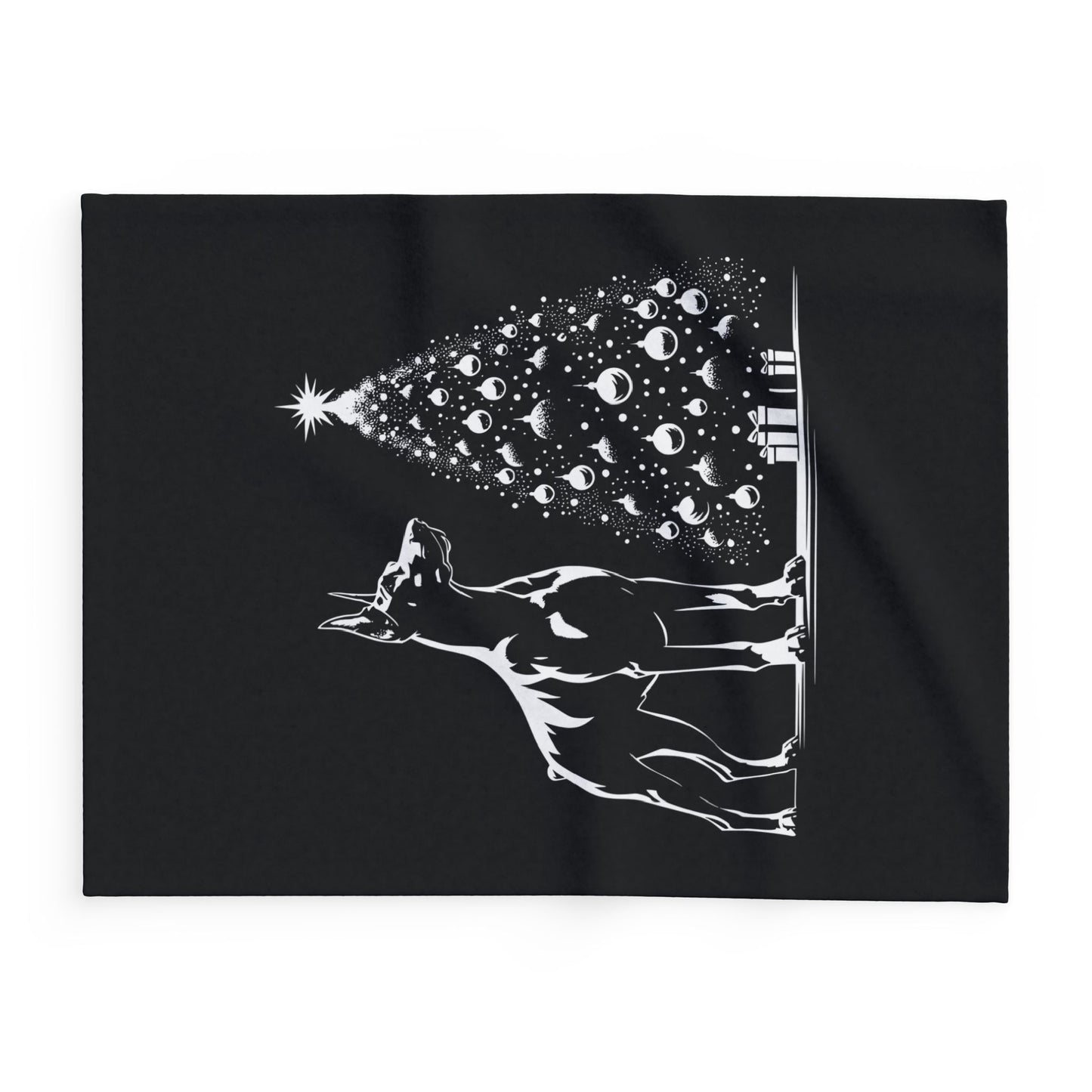 Doberman Christmas Tree Arctic Fleece Blanket