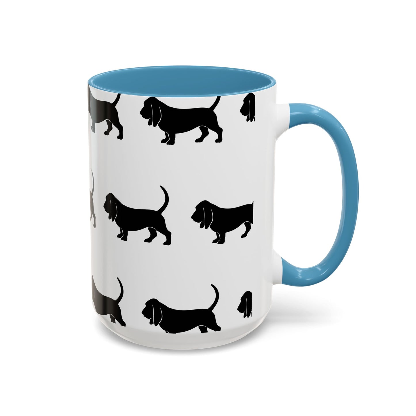 Basset Hound Silhouette 2-Tone Coffee Mug
