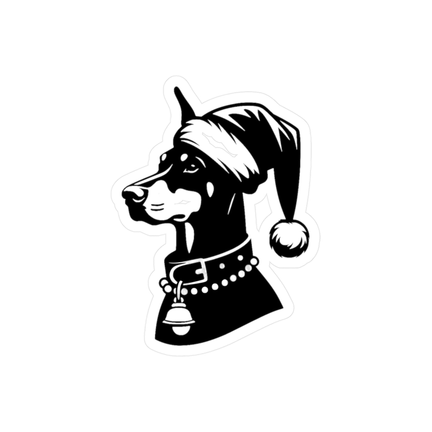 Santa Paws Doberman Vinyl Decal