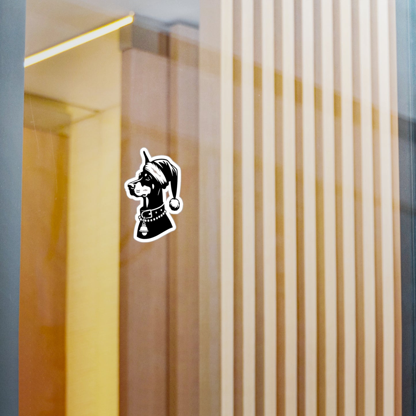 Santa Paws Doberman Vinyl Decal