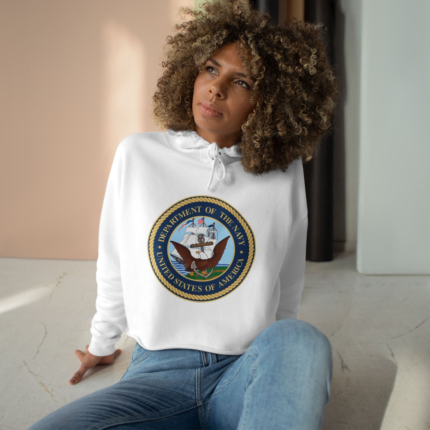 US Navy Women's Crop Hoodie