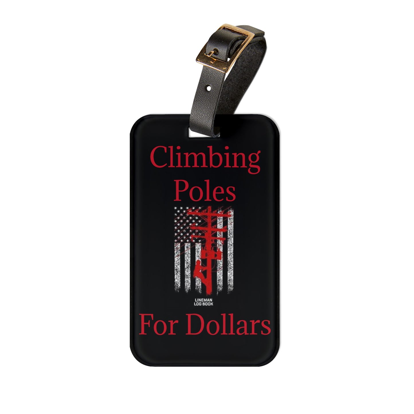 Climbing Poles Leather Strap Luggage Tag