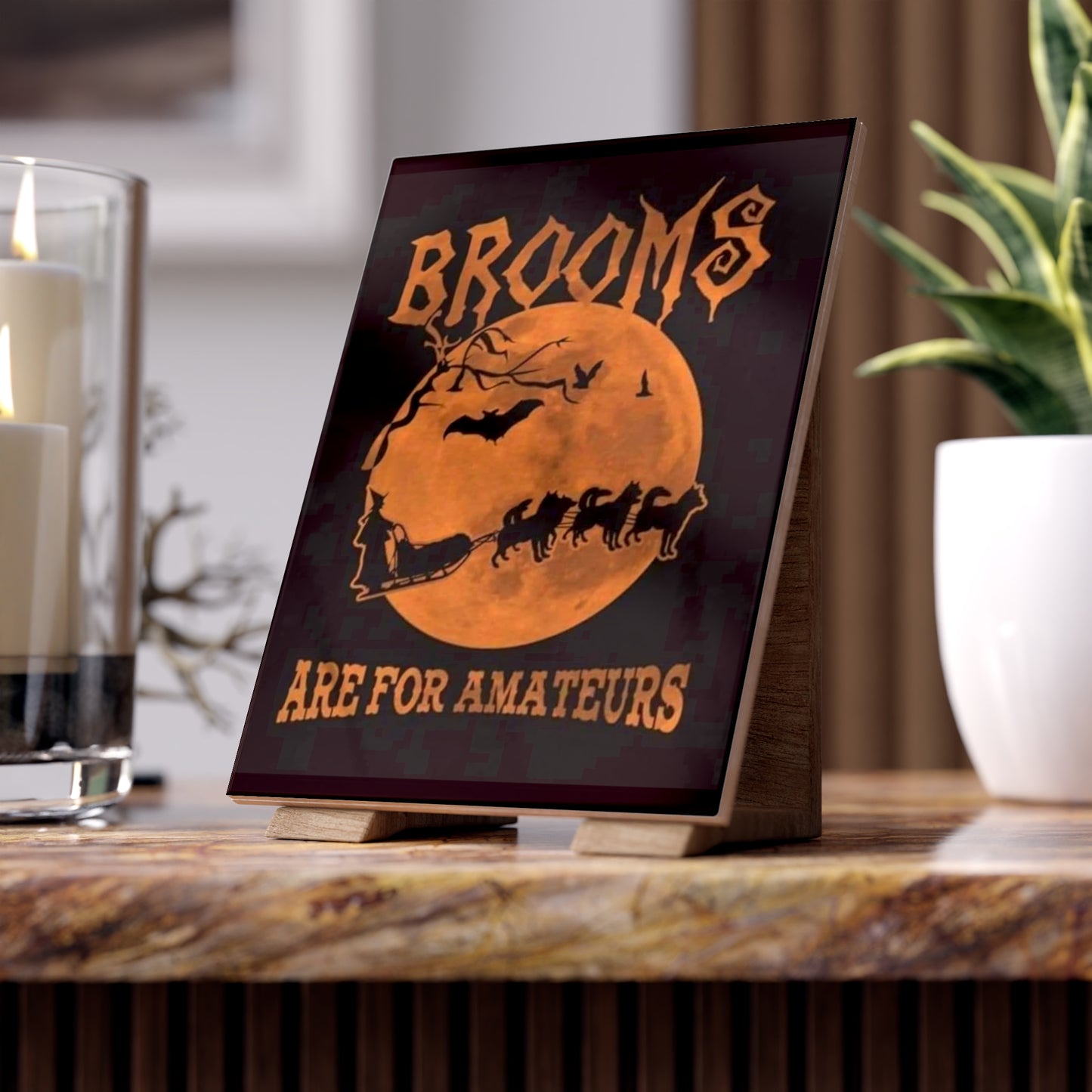 Brooms Are For Amateurs Ceramic Photo Tile