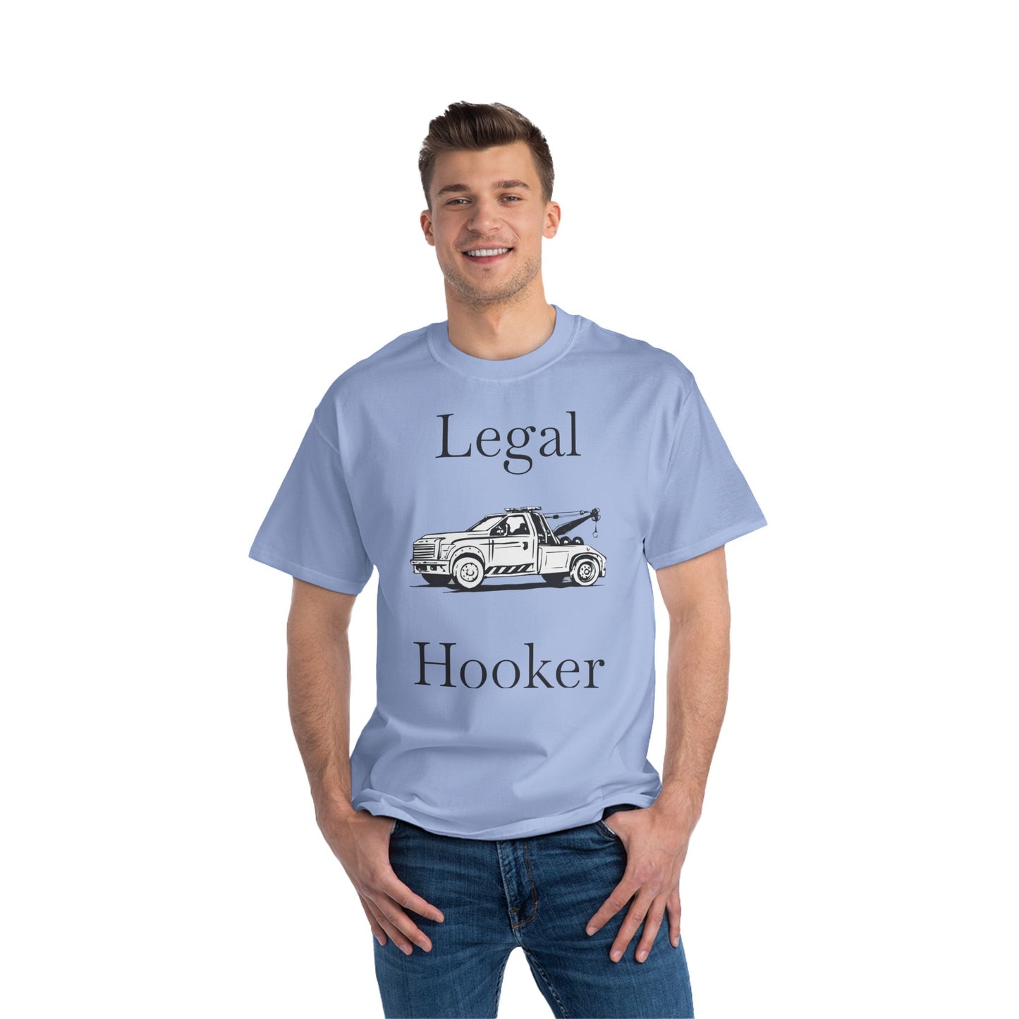 Legal H**ker Wheel Lift Tow Truck Men's Short-Sleeve Crewneck Tee