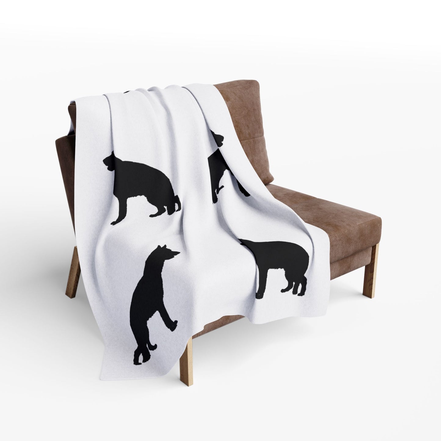 German Shepherd Silhouette Arctic Fleece Blanket
