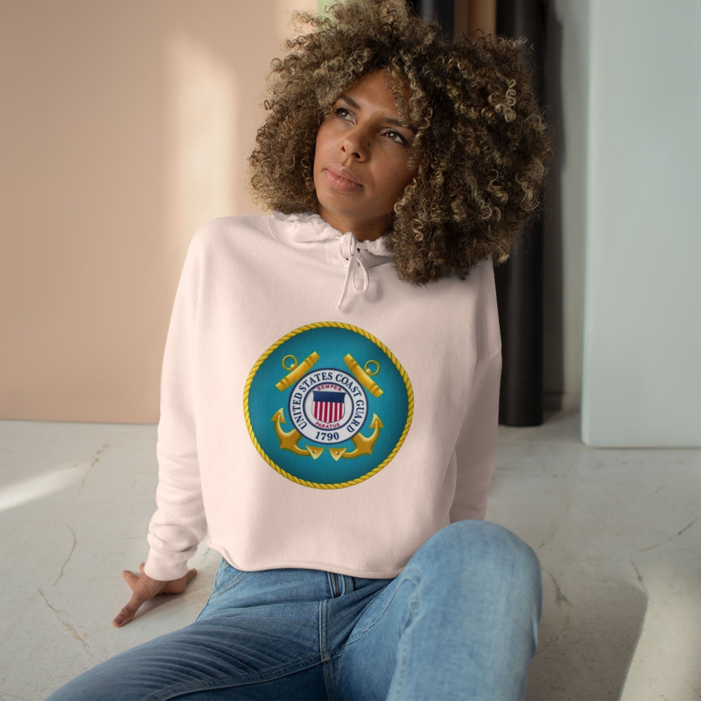 US Coast Guard Women's Crop Hoodie