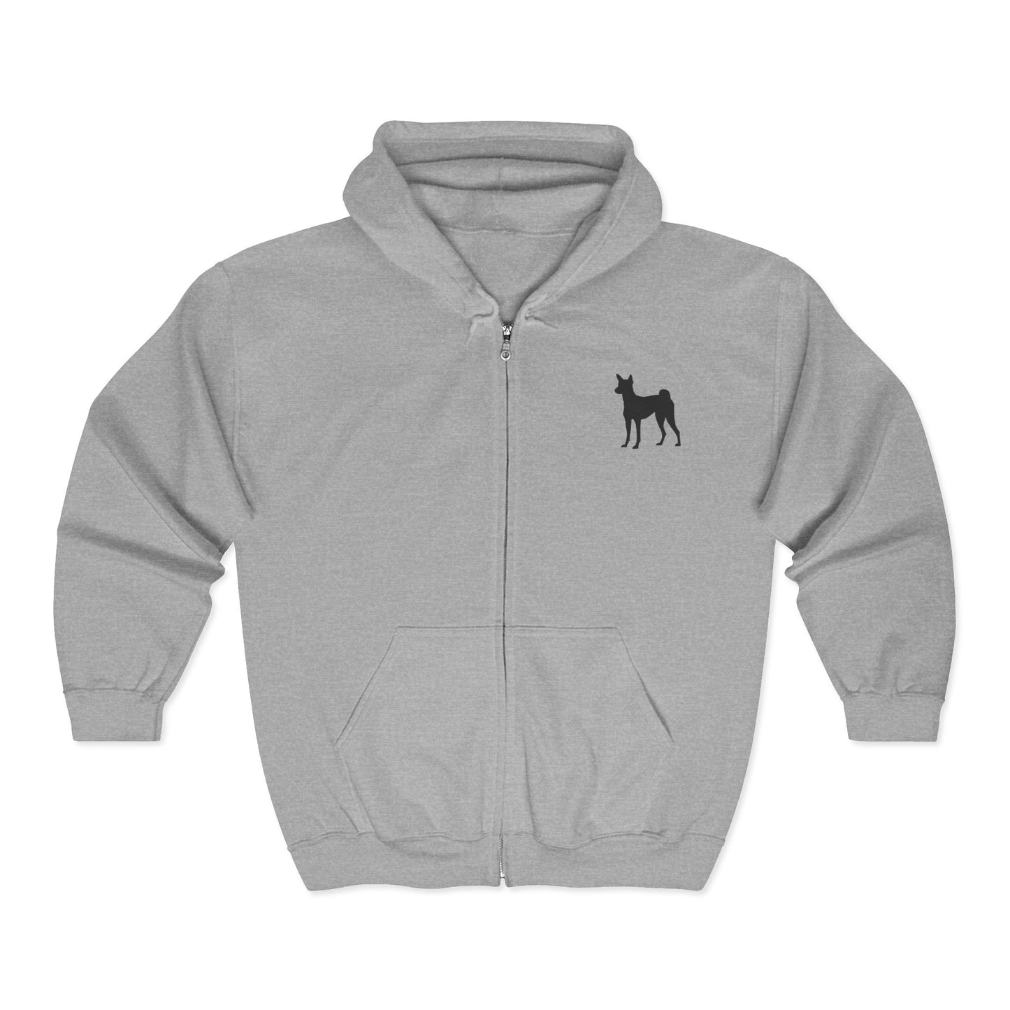 Basenji Silhouette Unisex Full Zip Hoodie