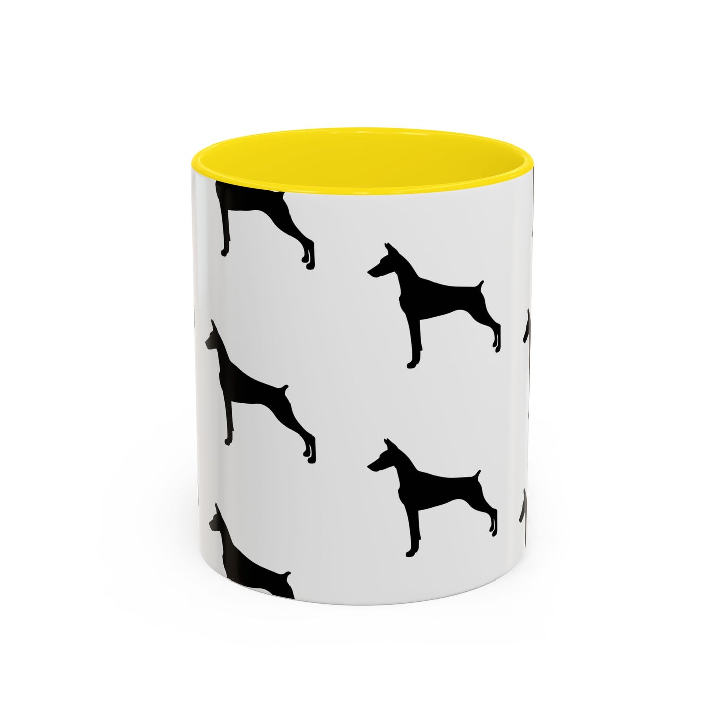 Doberman Silhouette 2-Tone Coffee Mug