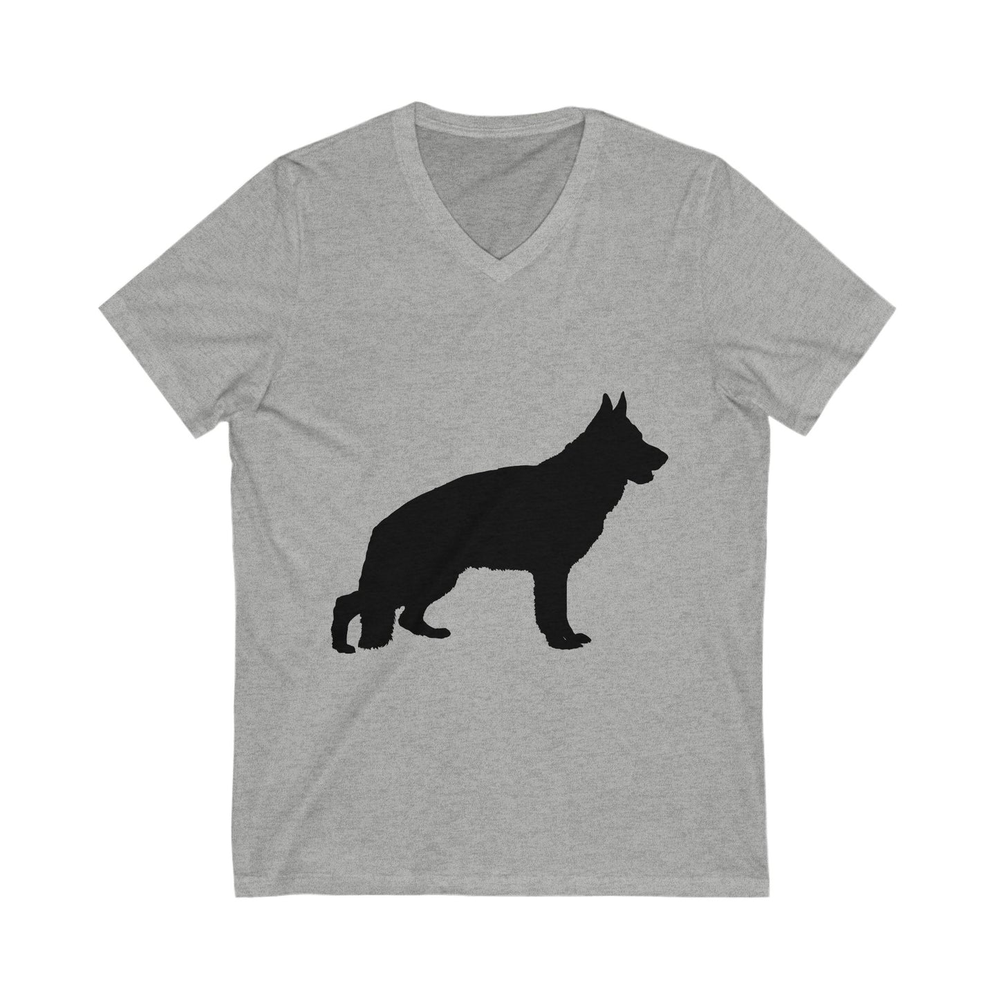 German Shepherd Silhouette Unisex Short Sleeve V-Neck Tee