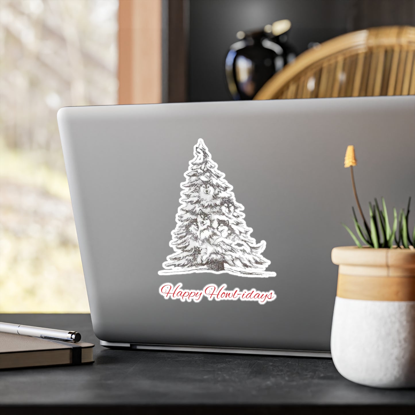 Happy Howl-idays Vinyl Decal