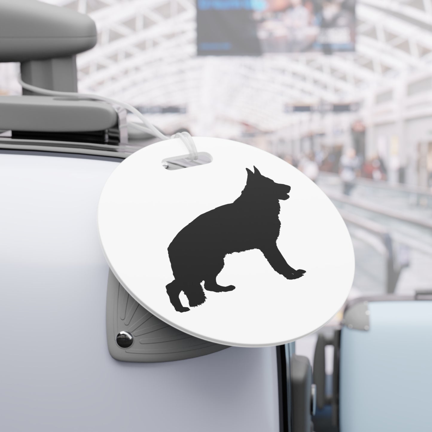 German Shepherd Silhouette Luggage Tag