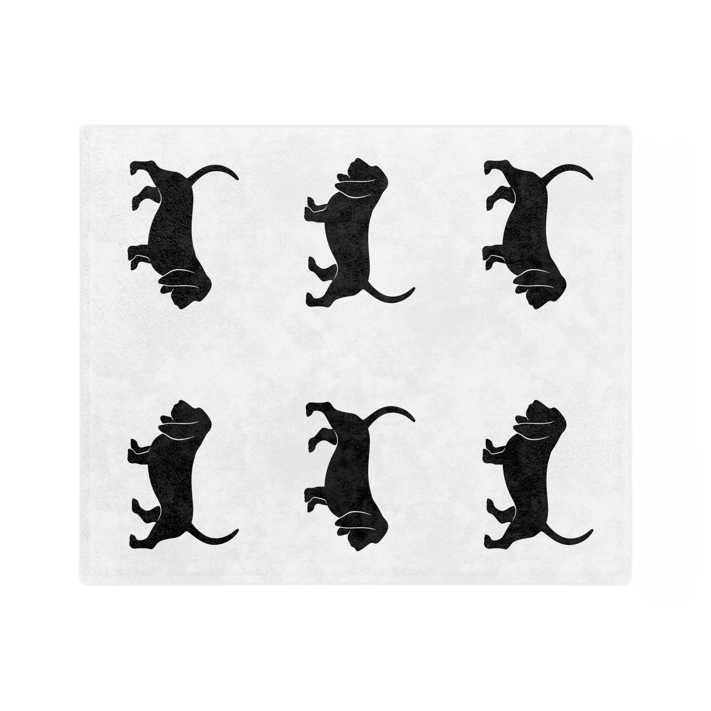 Basset Hound Silhouette Velveteen Microfiber Blanket