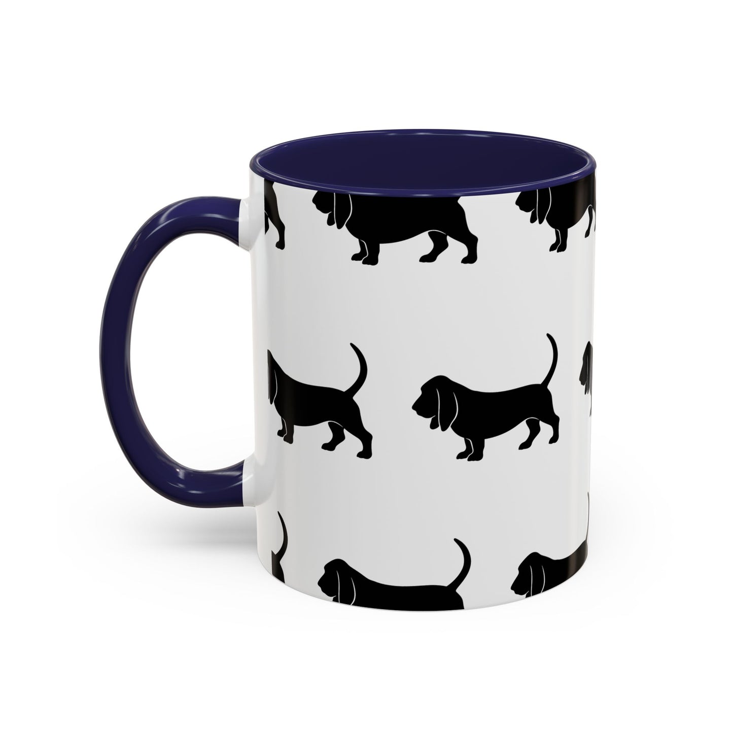 Basset Hound Silhouette 2-Tone Coffee Mug