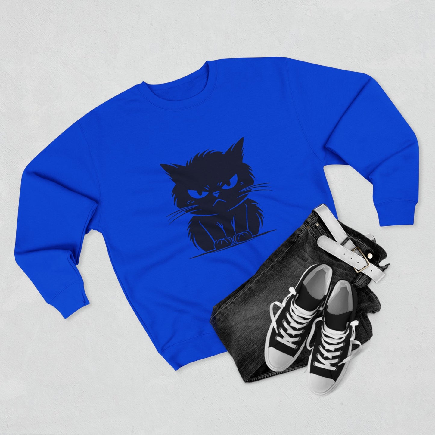 Angry Cat Unisex Crewneck Sweatshirt