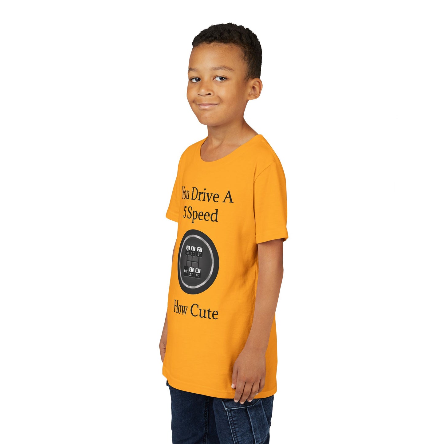 5 Speed How Cute Youth Unisex Short Sleeve Crewneck Tee