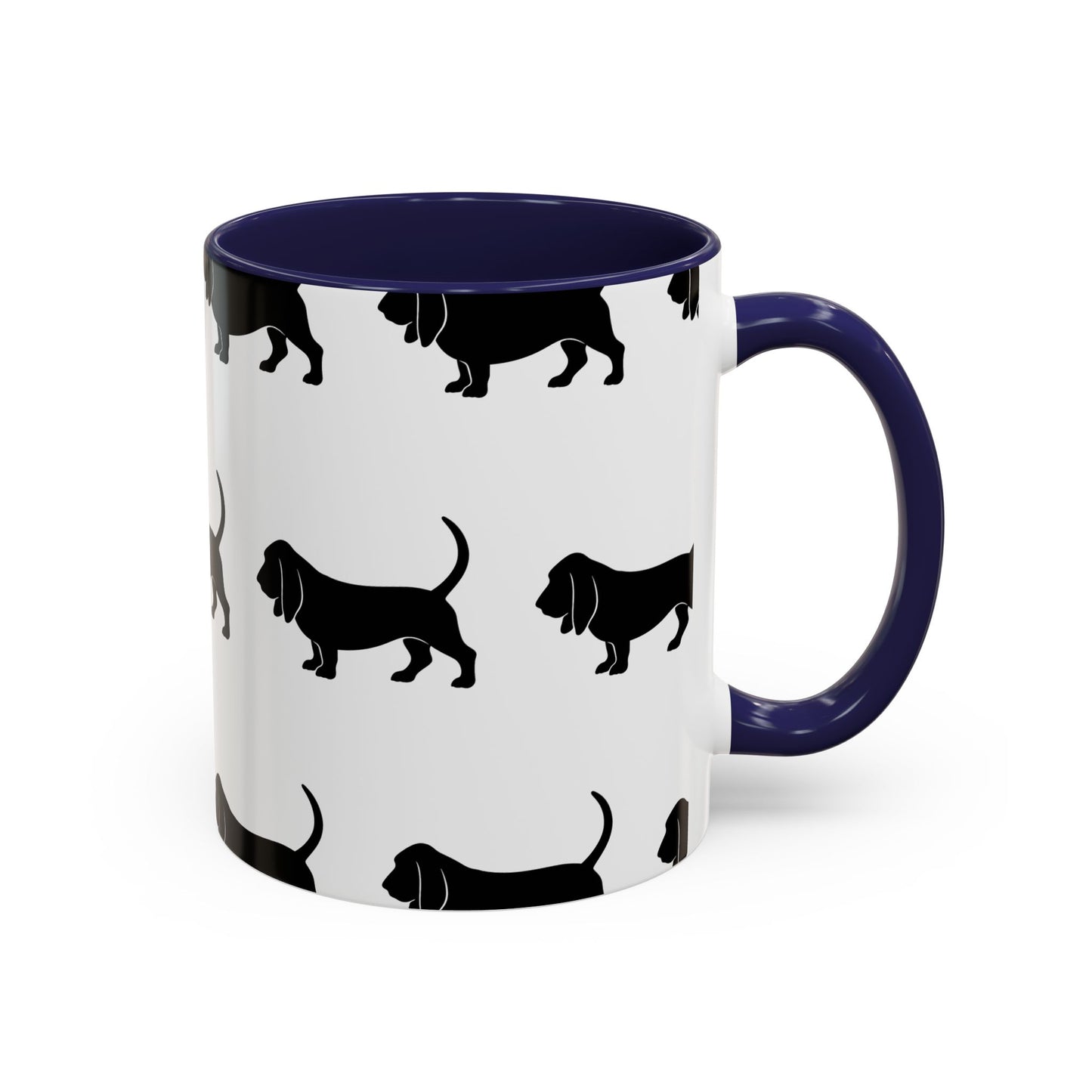 Basset Hound Silhouette 2-Tone Coffee Mug