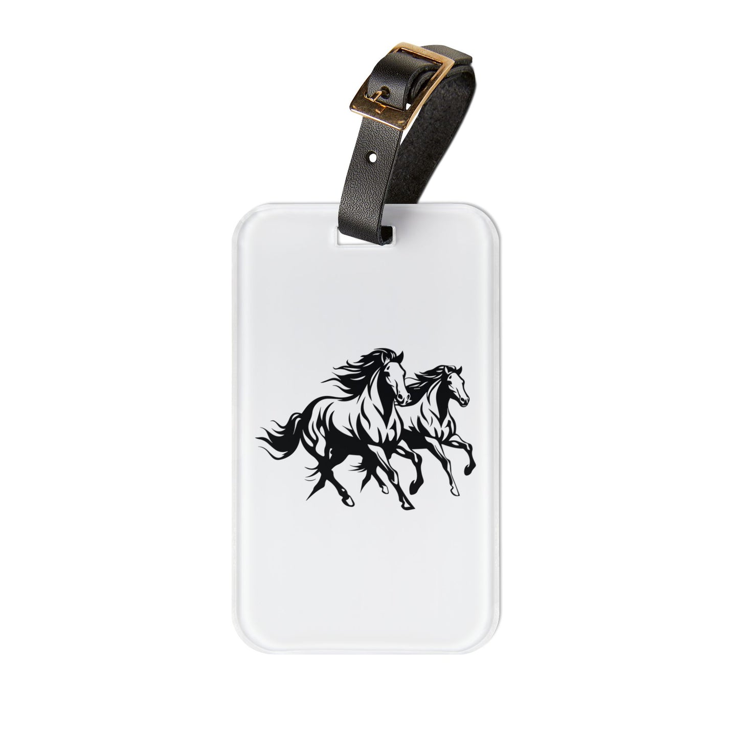 Horsin' Around Leather Strap Luggage Tag