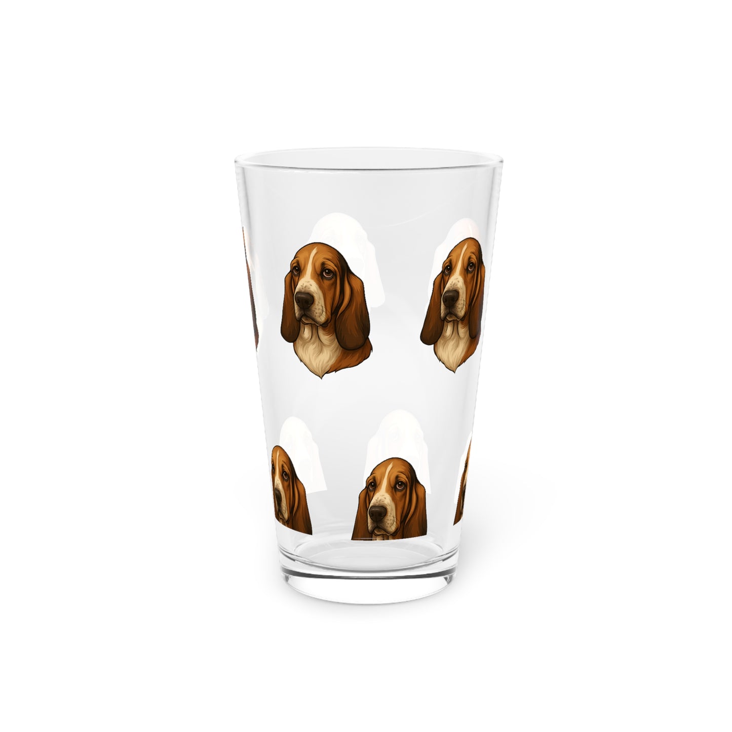 Basset Hound Head Drinking Glass