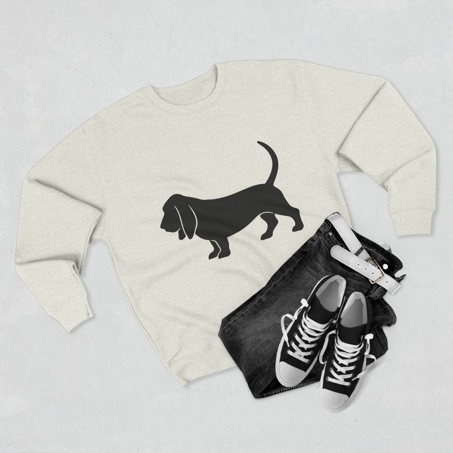Basset Hound Silhouette Unisex Crewneck Sweatshirt