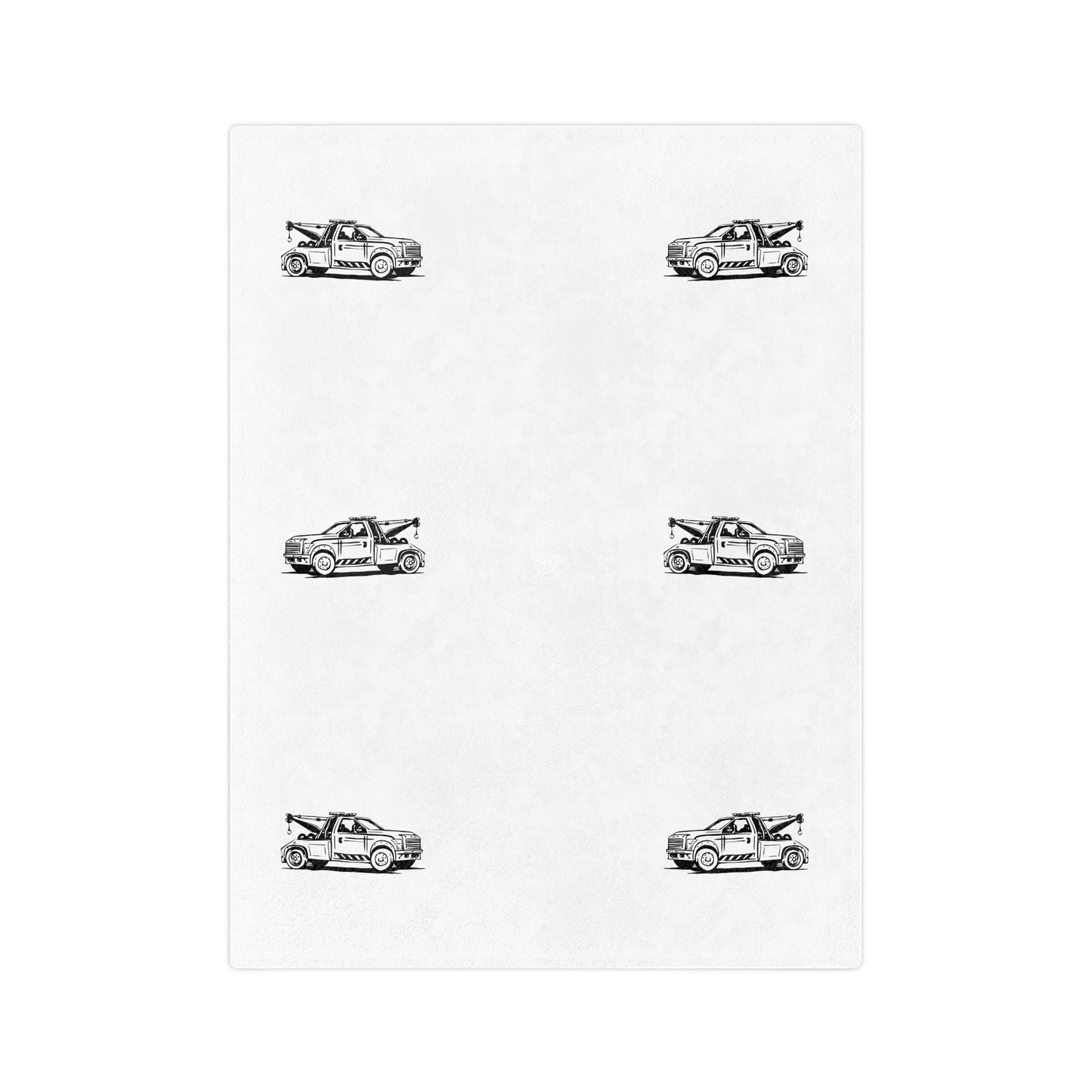 Wheel Lift Tow Truck Velveteen Microfiber Blanket