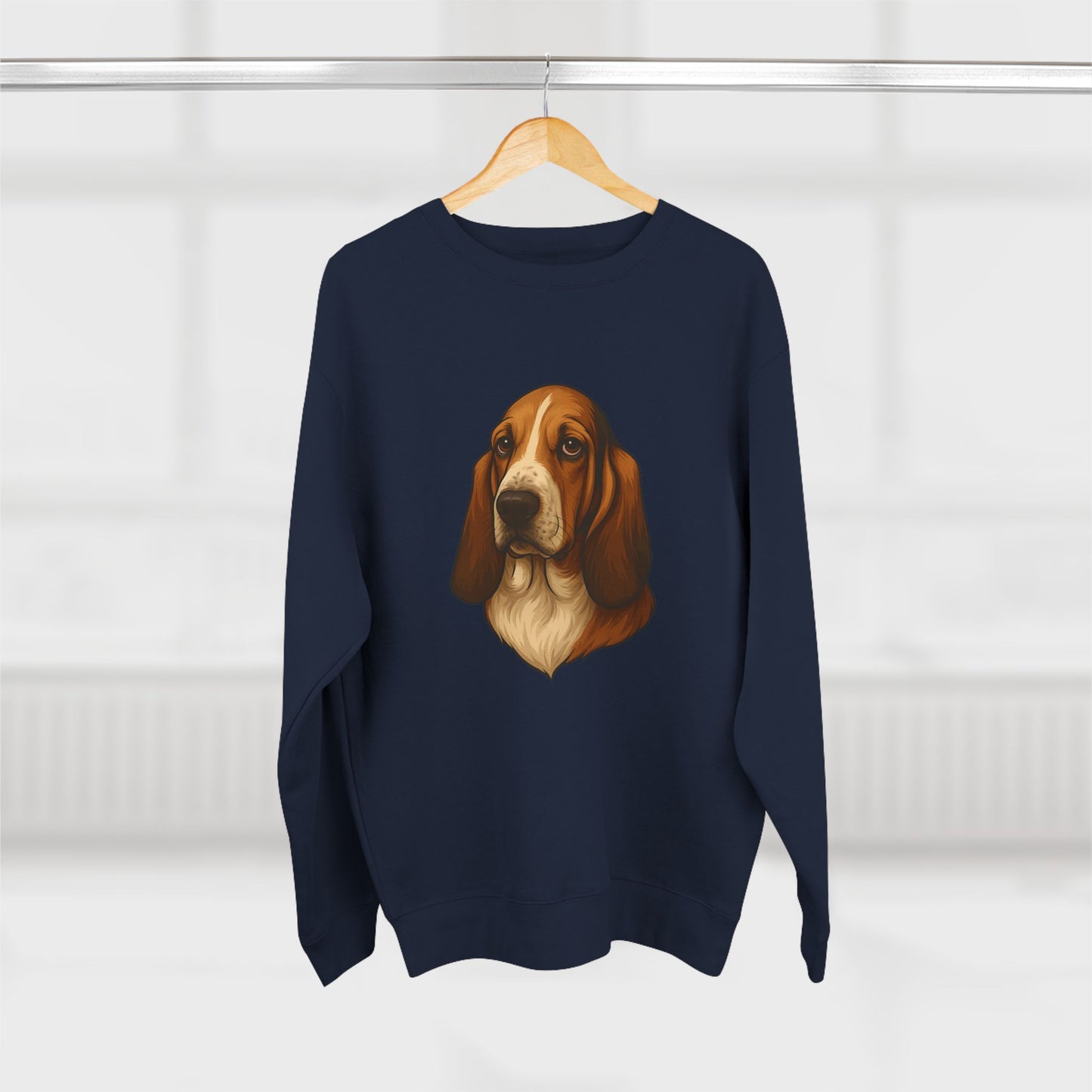 Basset Hound Head Unisex Crewneck Sweatshirt