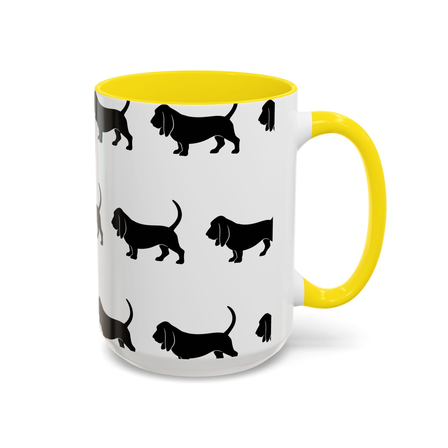 Basset Hound Silhouette 2-Tone Coffee Mug