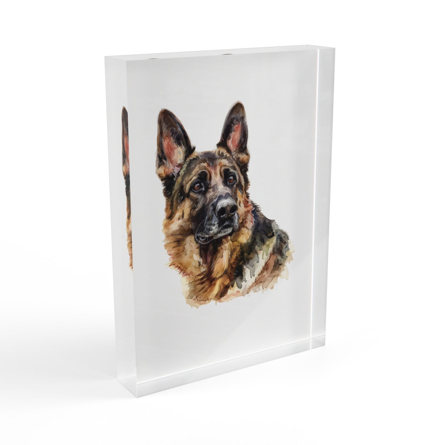 German Shepherd Head Acrylic Photo Block