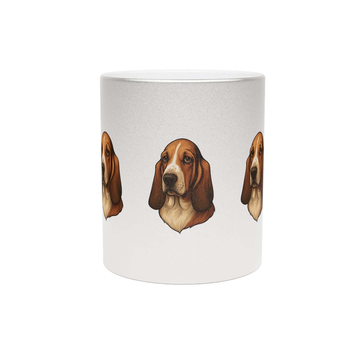 Basset Hound Head Metallic Coffee Mug
