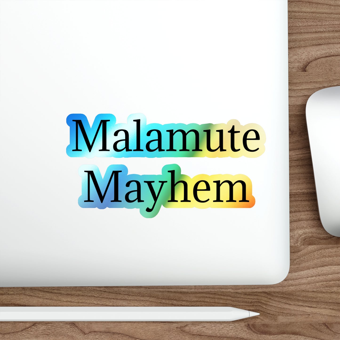 Malamute Mayhem Holographic Sticker