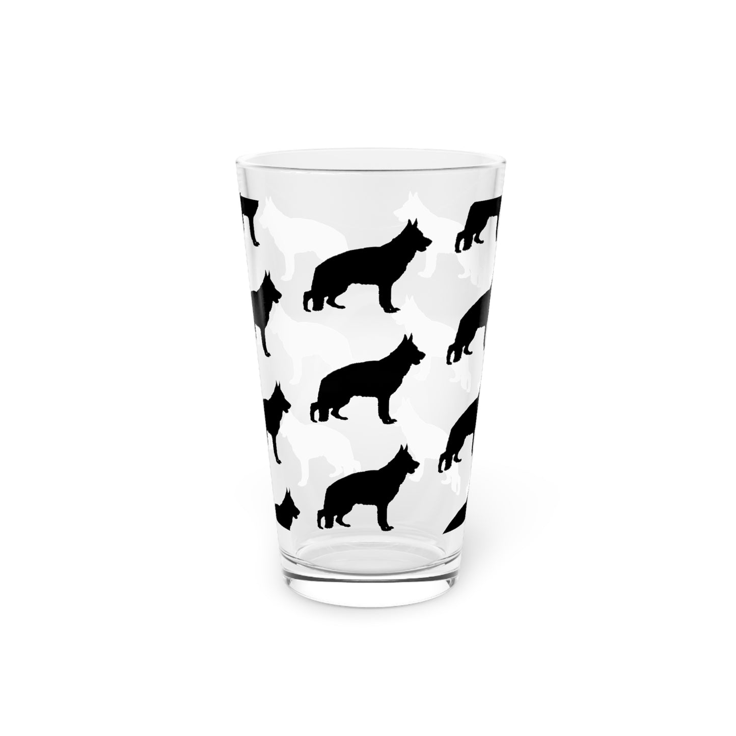 German Shepherd Silhouette Drinking Glass