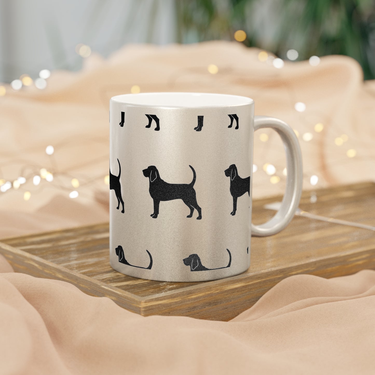 Bloodhound Silhouette Metallic Coffee Mug