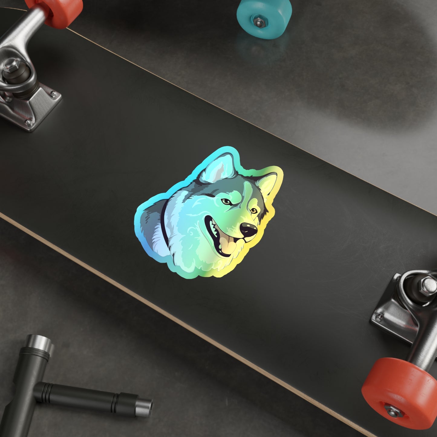 Malamute Head Holographic Sticker
