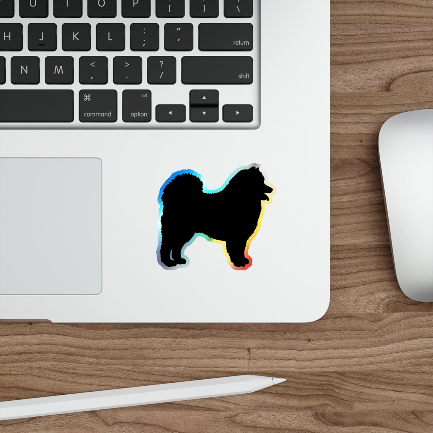 Samoyed Silhouette Holographic Sticker