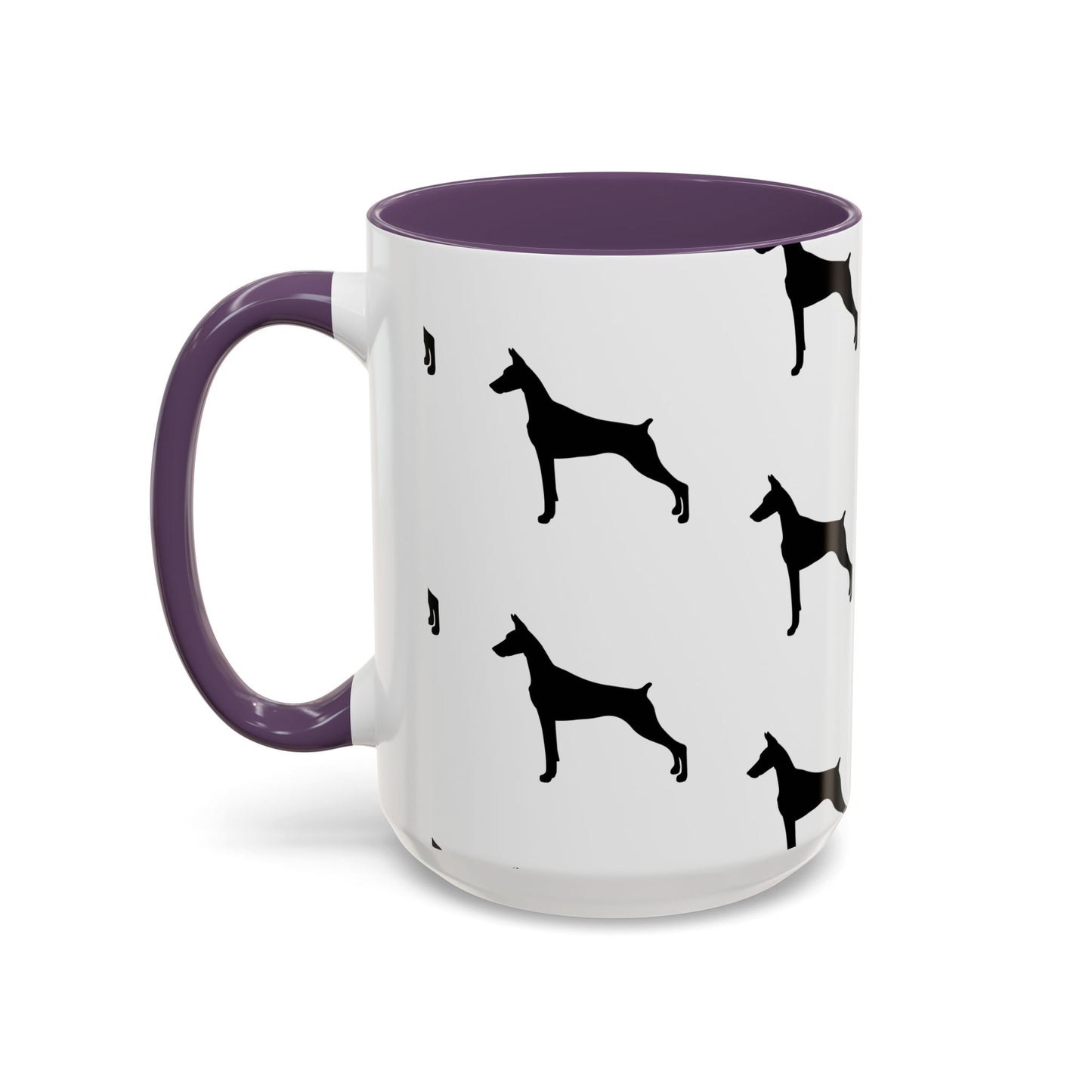 Doberman Silhouette 2-Tone Coffee Mug