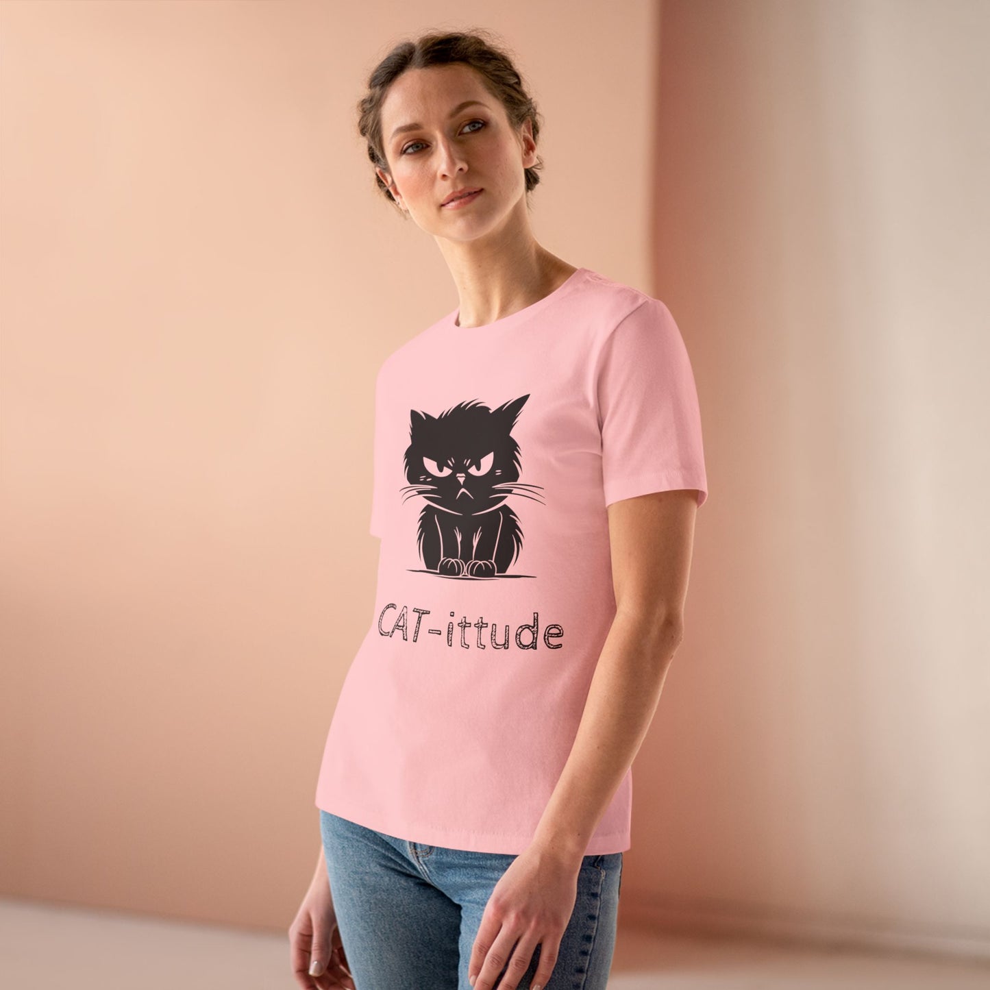 CAT-ittude Women's Short Sleeve Crewneck Tee