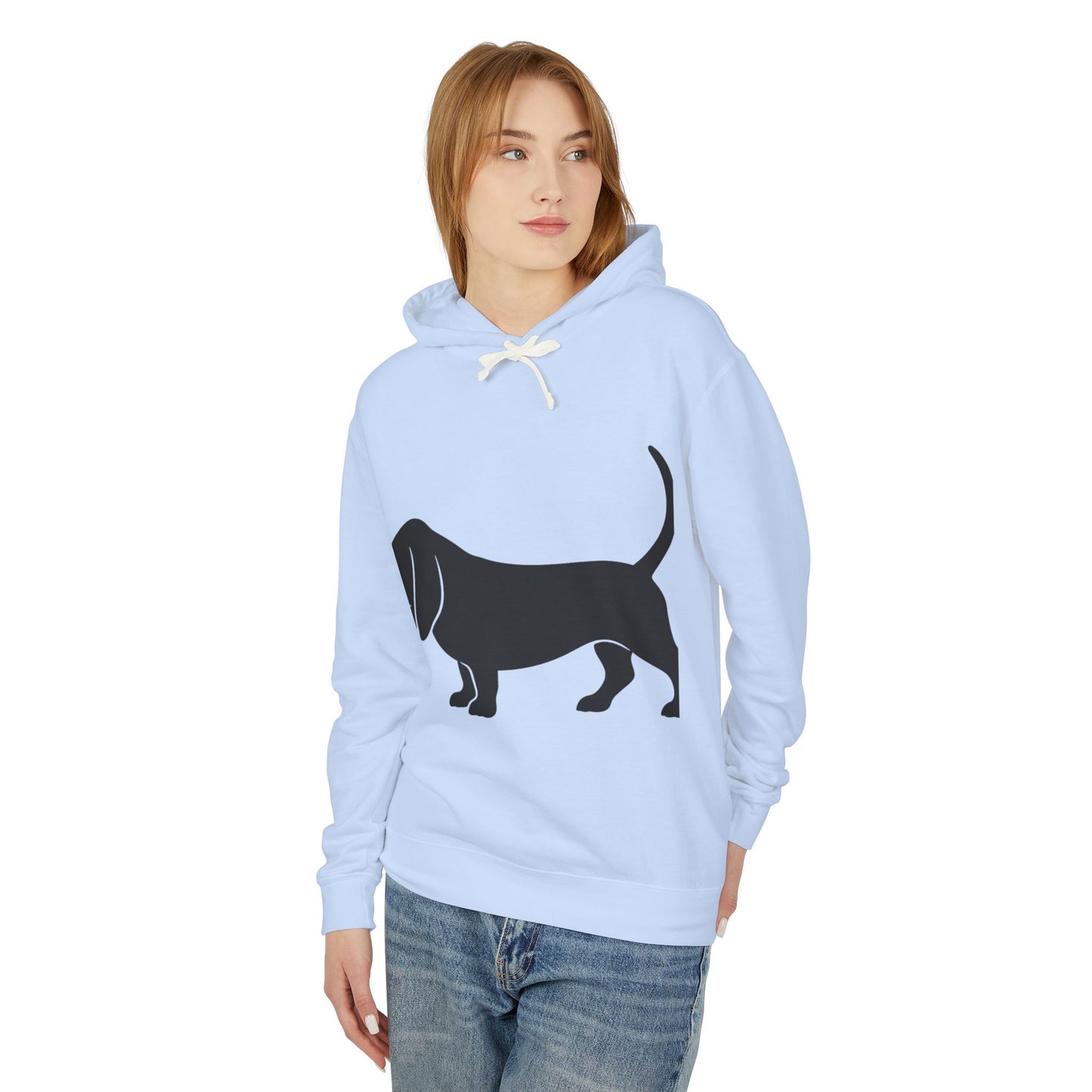 Basset Hound Silhouette Unisex Lightweight Hoodie