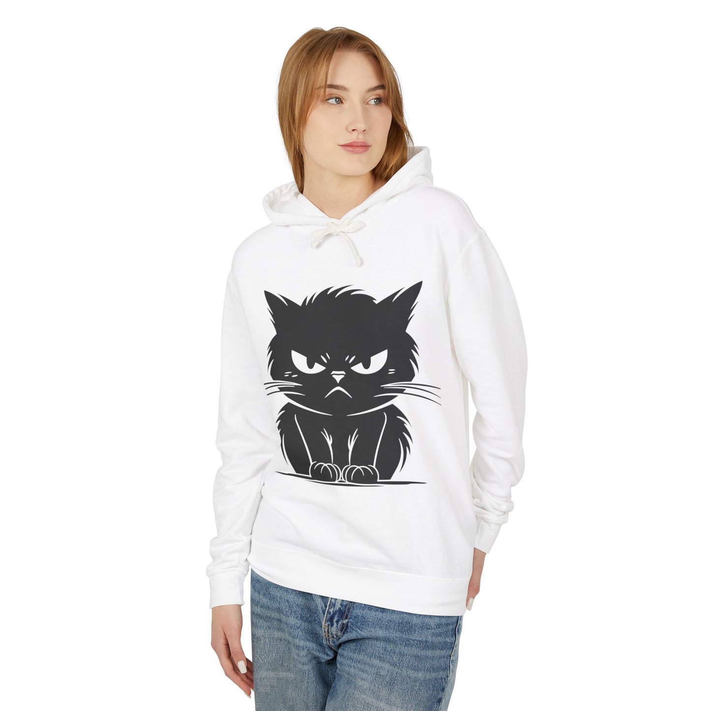 Angry Cat Unisex Lightweight Hoodie