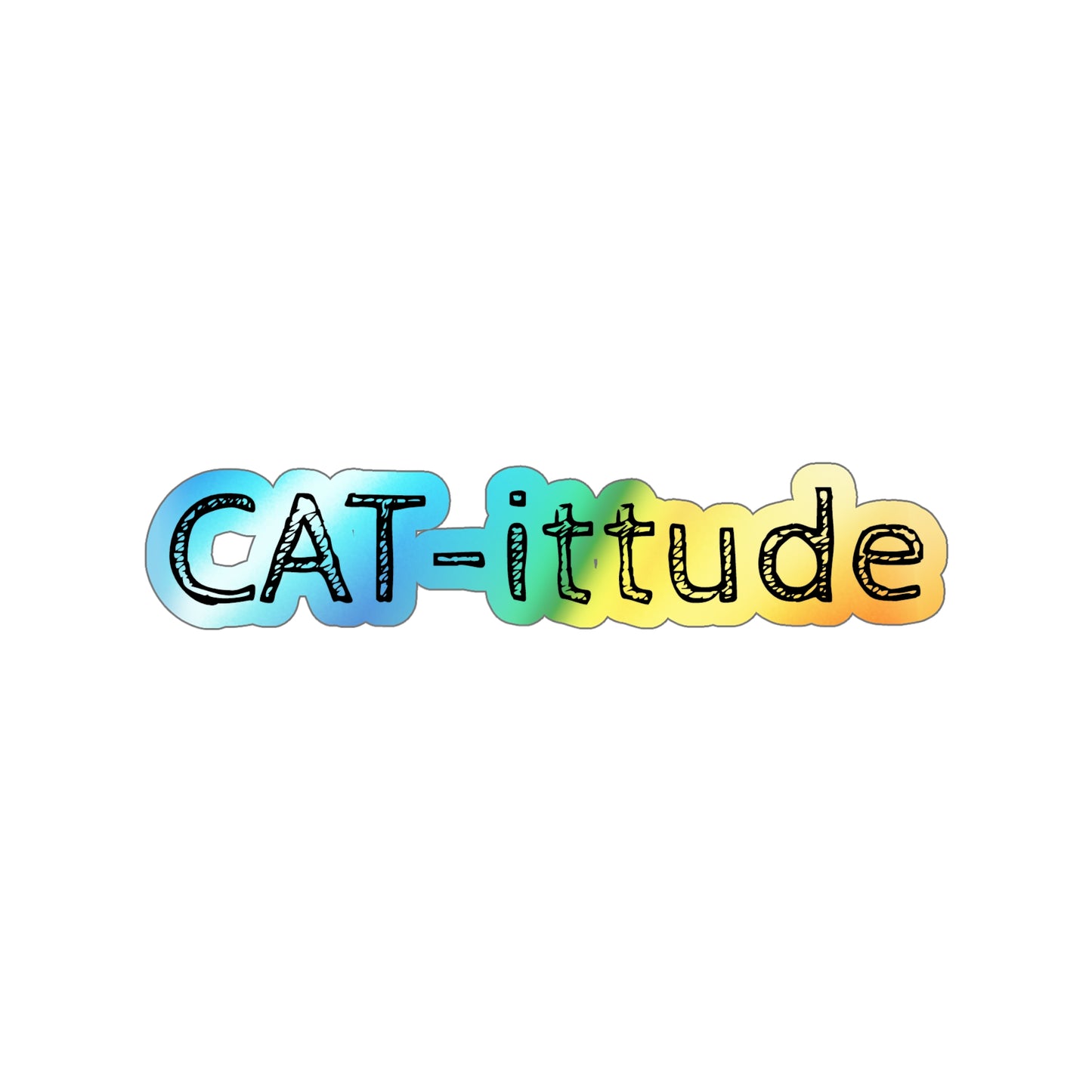 CAT-ittude Holographic Sticker