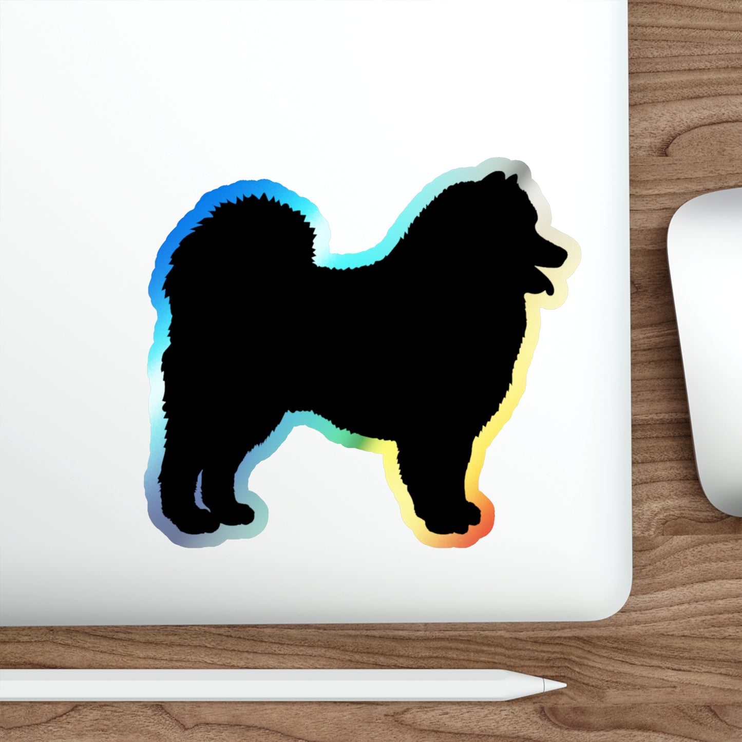 Samoyed Silhouette Holographic Sticker