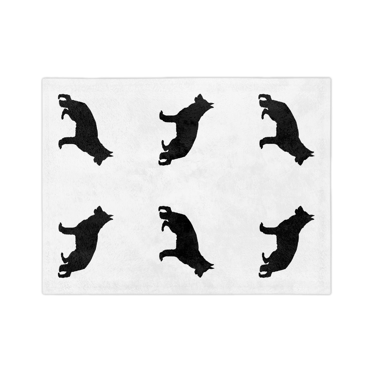 German Shepherd Silhouette Velveteen Microfiber Blanket